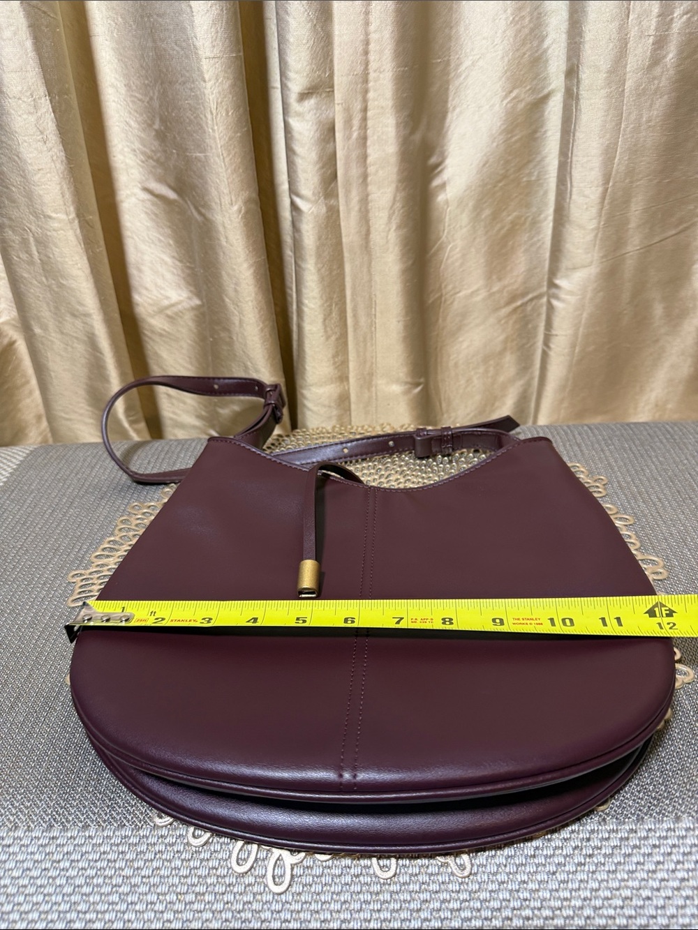 Zara Hobo Shoulder Bag - Burgundy - Picture 6 of 9
